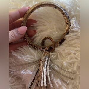 Snake Print Tassel Keyring